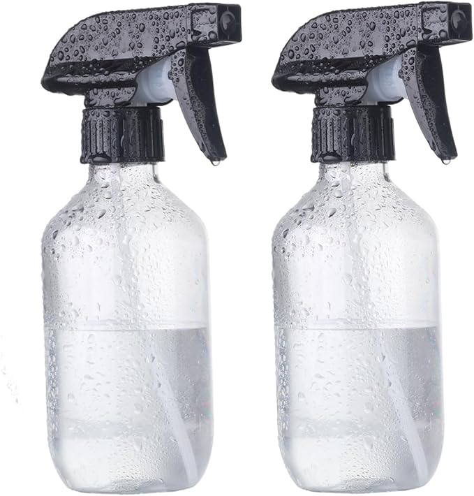 Teyssor Plastic Spray Bottles Empty Water Spray Bottle 500ml/16.9oz Fine Mist Refillable Bottles for Cleaning Solutions, Plants, Hair, Essential Oils 2 Pack