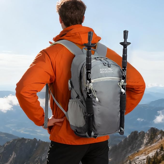 Hiking Backpack With Rain-cover, 30L Travel Backpacks For Women Men, Camping Daypack Backpacks Lightweight, Durable Hiking Backpack Fit For Camping, Daily Commuting, Short Trips (Grey)