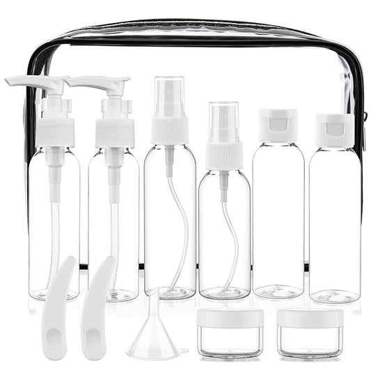 Cosywell Travel Size Bottles for Toiletries 13 Pack 2oz TSA Approved Toiletry Bottles Leak Proof Travel Kit for Women Shampoo Lotion Skincare Cosmetic Container Travel Essentials(White)