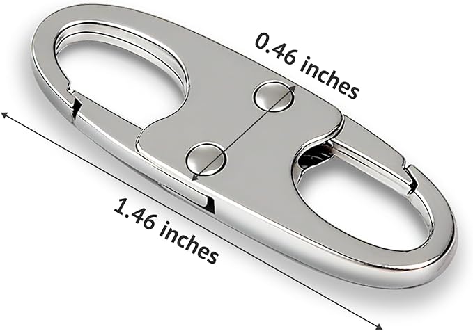 zelin Anti Theft Zipper Clips Double Opening Small Carabiner Clips, 8Pcs Elegant Zinc Alloy Zipper Pull Replacement for Travel, Commuting and Camping (Frost Silver)