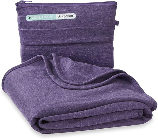 SAGEFINDS Airplane Travel Blanket | Compact Throw Blanket for Camping and Hiking | Converts into a Pillow | Travel Gift | Soft Jersey Knit | Fits in Backpack | Attaches to Luggage | Travel Essential