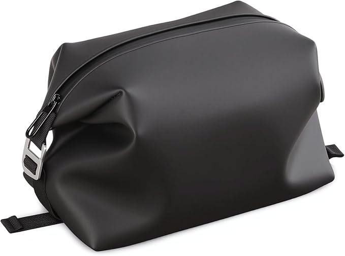 Vomgomfom 6L 13 Inch Silicone Toiletry Bag, Waterproof Leakproof Travel Cosmetic Organizer, Adjustable G-Buckle Compression Dopp Kit, Foldable Makeup Bag for Women & Men (Black, 13" 6L)