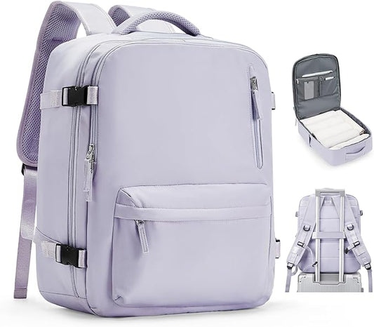 VGCUB Lightweight Travel Backpack for Women Men,Carry on Backpack Flight Approved Luggage,Water Resistant Laptop College Work Backpack Personal Item Daypack Bookbag Mochila de Viaje,Purple taro
