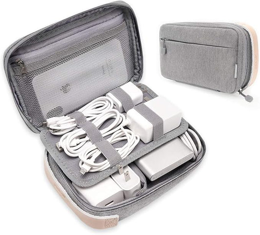 pack all Electronic Organizer, Cable Organizer Bag, Cord Travel Organizer for Cables, Chargers, Phones, USB cords, SD Cards (Gray)