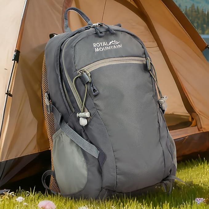 Hiking Backpack With Rain-cover, 30L Travel Backpacks For Women Men, Camping Daypack Backpacks Lightweight, Durable Hiking Backpack Fit For Camping, Daily Commuting, Short Trips (Grey)