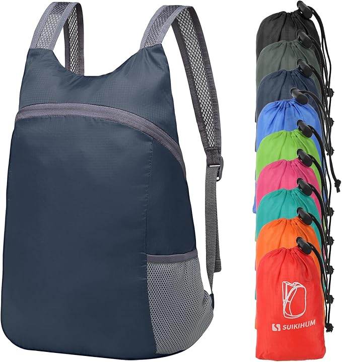 20L Ultra Hiking-Daypack Lightweight Foldable Travel Packable Backpack for Camping Cycling Outdoor, Navy Blue