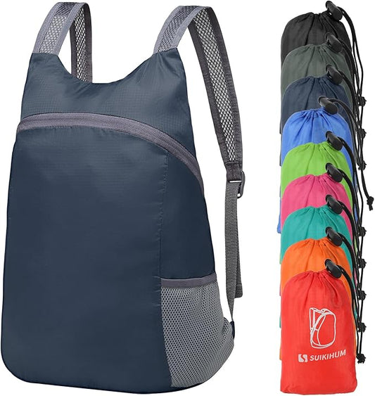 20L Ultra Hiking-Daypack Lightweight Foldable Travel Packable Backpack for Camping Cycling Outdoor, Navy Blue