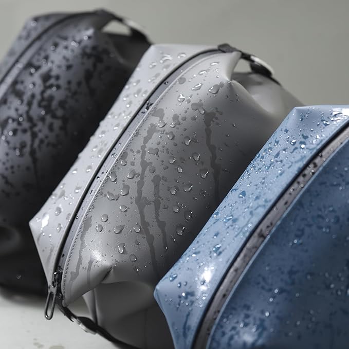 Vomgomfom 6L 13 Inch Silicone Toiletry Bag, Waterproof Leakproof Travel Cosmetic Organizer, Adjustable G-Buckle Compression Dopp Kit, Foldable Makeup Bag for Women & Men (Black, 13" 6L)