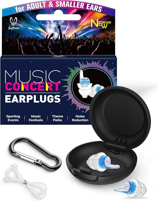 Concert Ear Plugs, Acoustic Filter for Noise Reduction & Maintaining Sound Clarity, High Fidelity Earplugs for Concerts, Rave, Festival, Music, Tinnitus Relief, Hearing Protection for Adult/Kid 12+