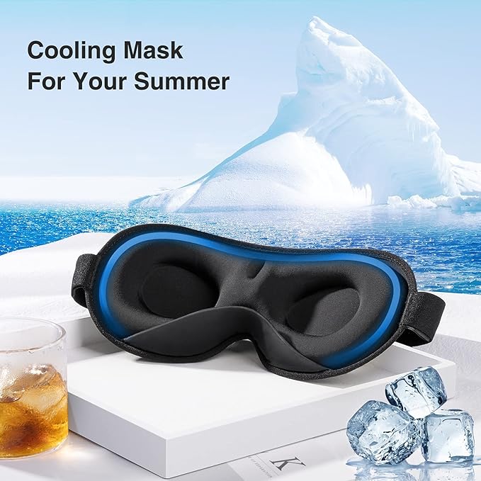 YFONG Weighted Sleep Mask, Women Men 3D Eye Mask Blocking Lights Sleeping Mask (4.2oz/120g), Pressure Relief Night Sleep Eye Mask with Adjustable Strap, Eye Cover Blindfold for Travel Nap Yoga, Gray