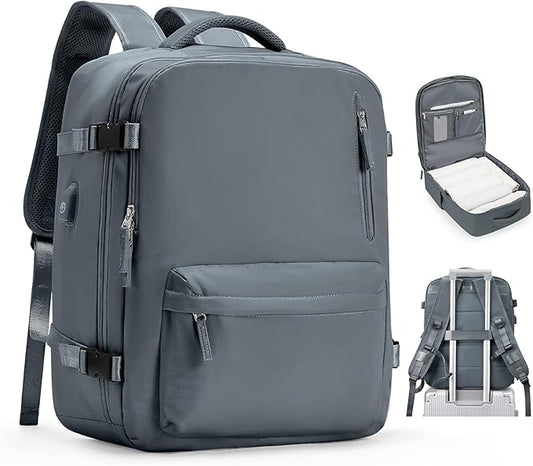 VGCUB Lightweight Travel Backpack for Women Men,Carry on Backpack Flight Approved Luggage,Water Resistant Laptop College Work Backpack Personal Item Daypack Bookbag Mochila de Viaje,Grey blue