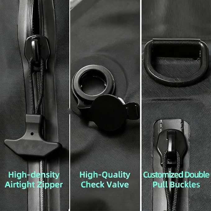 Vacuum Storage Bags for Travel with Portable Pump, Upgraded Vacuum Compression Bags for Travel, IPX8 Waterproof Zipper & 420D Nylon, Includes Electric Pump, Save 60% Luggage Space, 5-7 Day Trip