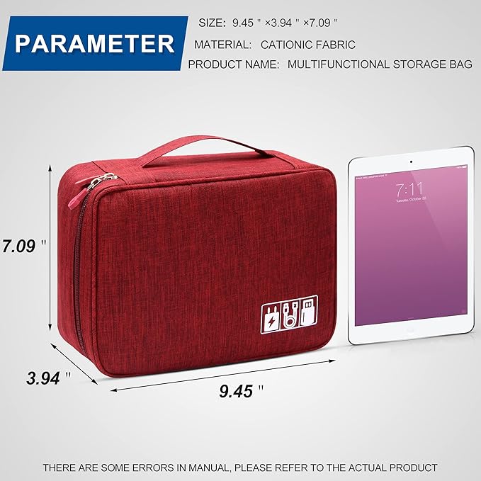 SELLYFELLY Electronics Organizer Travel Universal Cable Organizer Bag Waterproof Electronics Accessories Storage Cases for Cable, Charger, Phone, USB, SD Card, Hard Drives, Power Bank, Cords