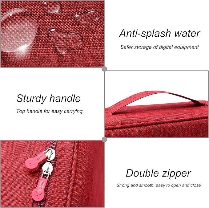 SELLYFELLY Electronics Organizer Travel Universal Cable Organizer Bag Waterproof Electronics Accessories Storage Cases for Cable, Charger, Phone, USB, SD Card, Hard Drives, Power Bank, Cords